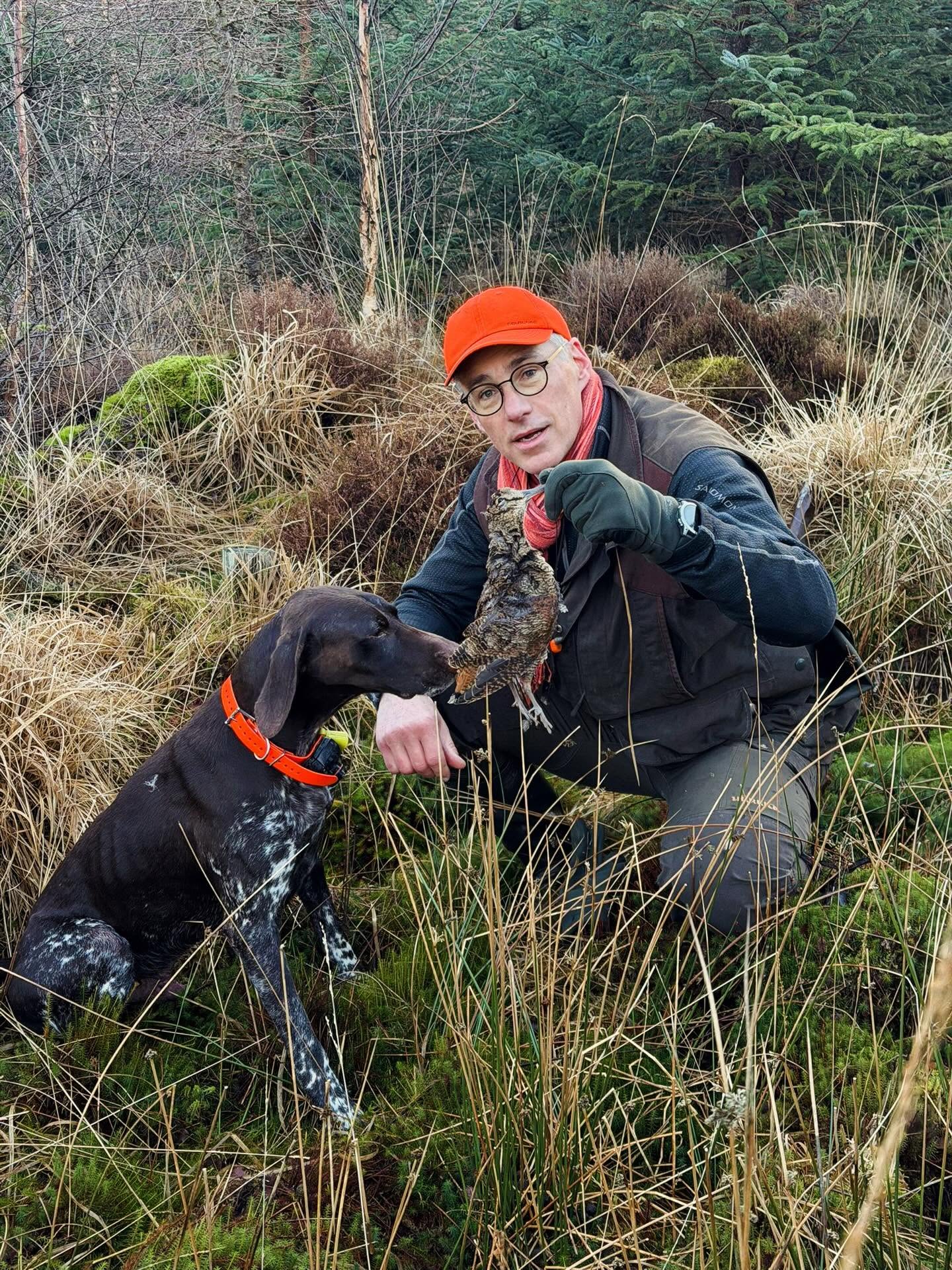 Chasseur et chien d’arrêt en Écosse