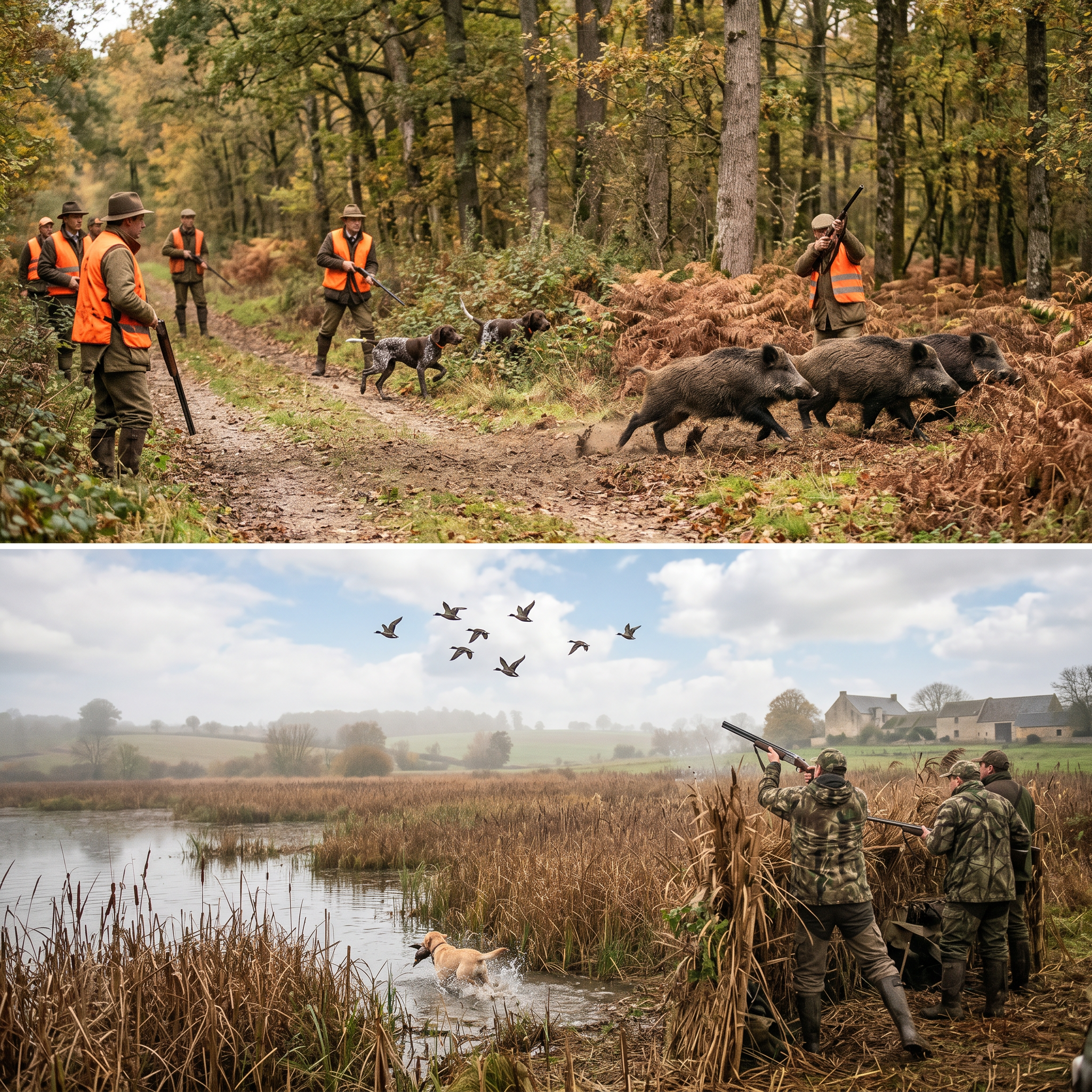 Driven Wild Boar Monteria and High Duck Shooting in France