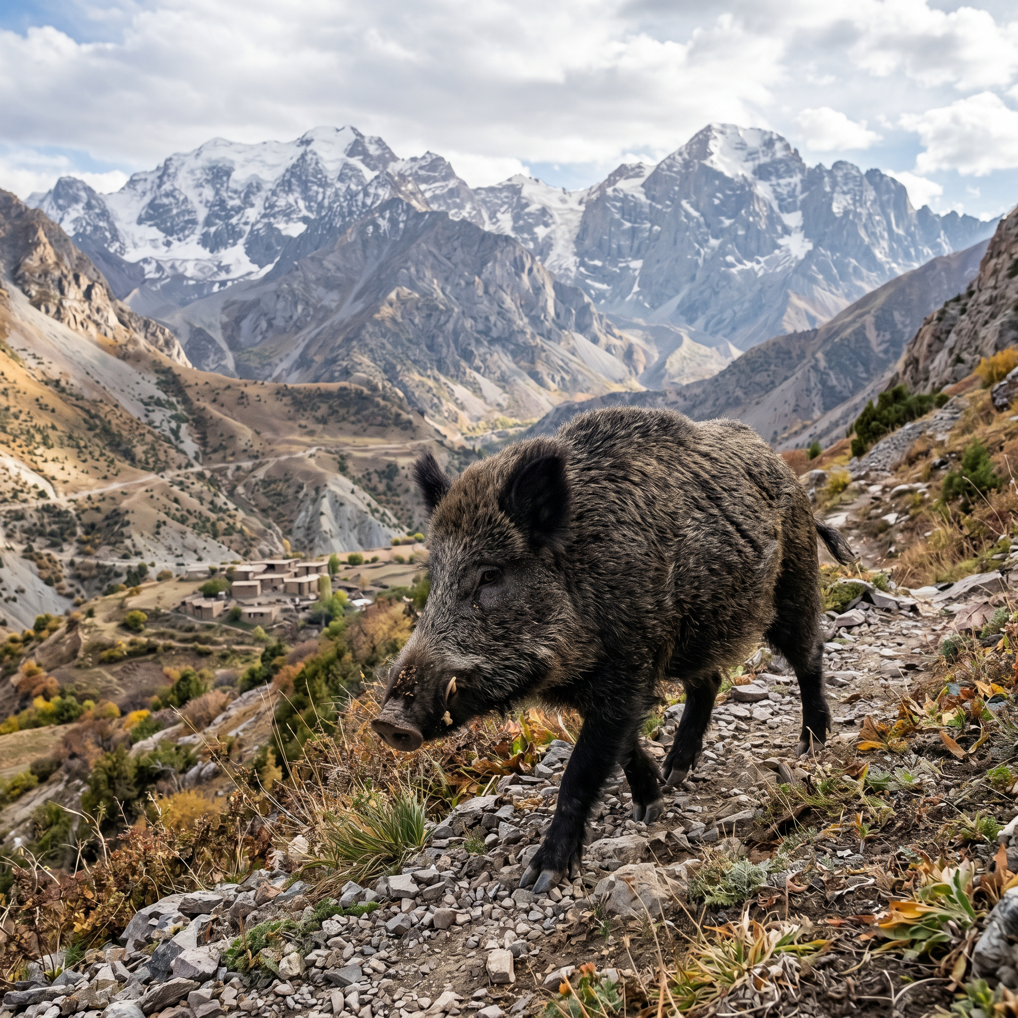 Sanglier Attila au Tadjikistan