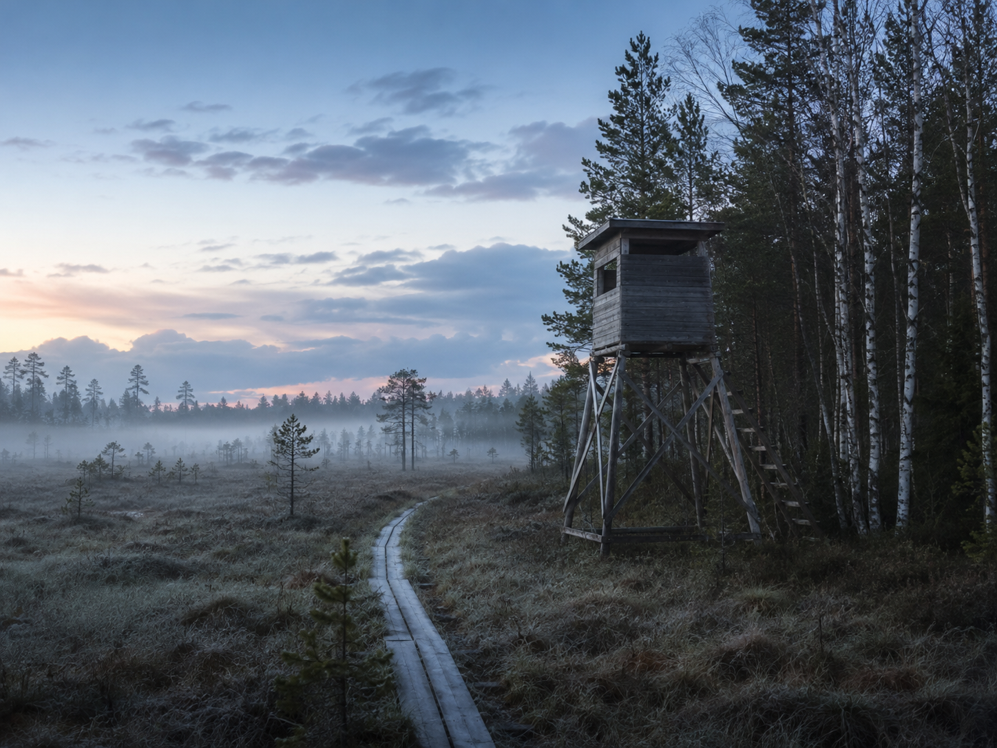 Cerf au brame dans un paysage estonien