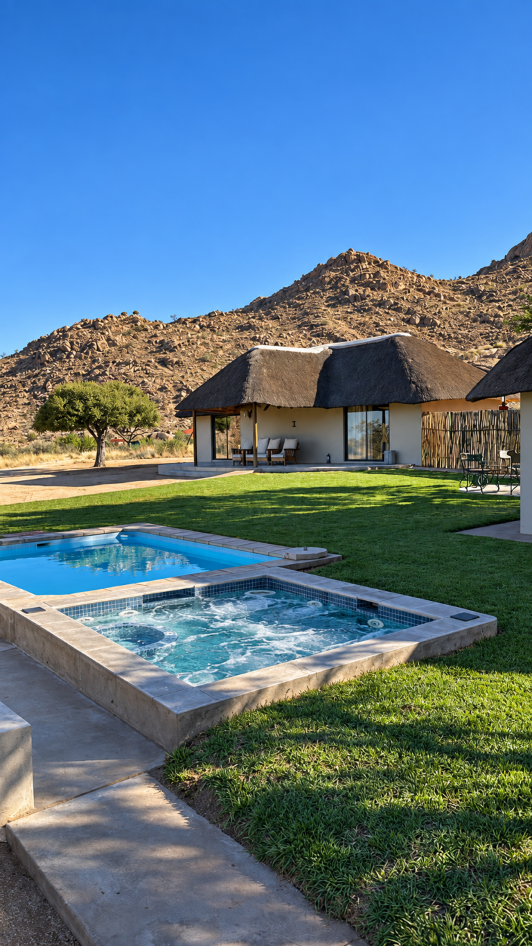 Piscine Namibie lodge chasse